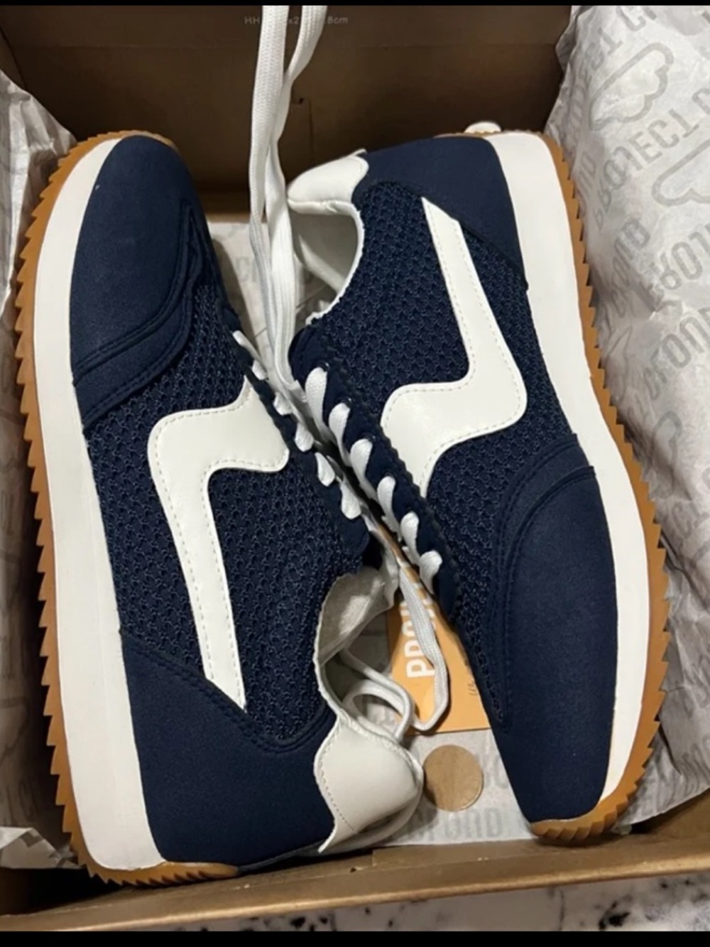 NEW Womens Project Cloud Memory Foam Sneakers Navy Blue & White US 10 - Picture 5 of 11